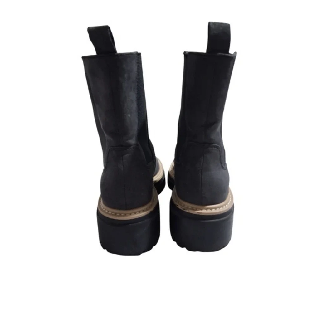 Open Edit Chunky Platform‎ Mya Lug Sole Women's Size 7.5 Chelsea Suede Boots